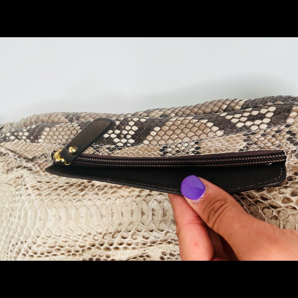Gianni Notaro Python Oversized Shoulder Bag Beige… - image 4